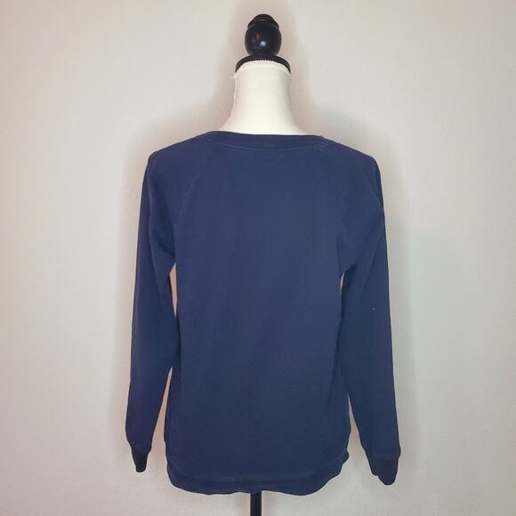 Madewell Navy Embroidered Sweatshirt Medium - Picture 3 of 7